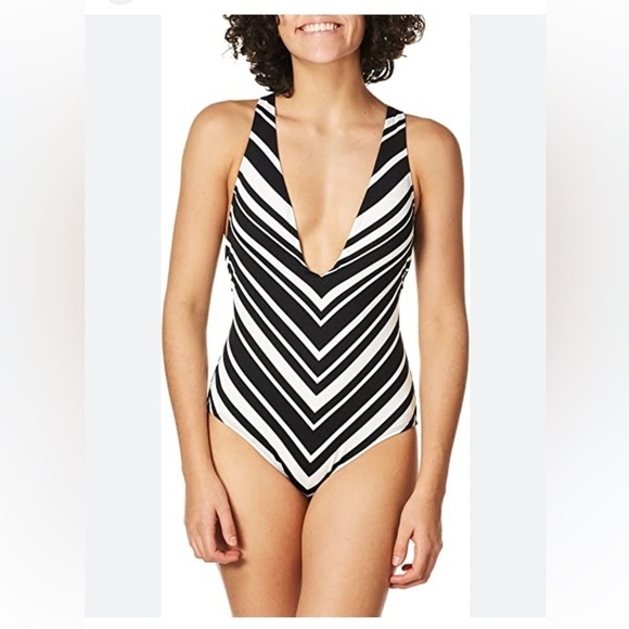 La Blanca Plunge One Piece Swimsuit - Picture 1 of 9